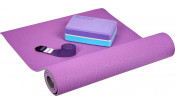 Коврик для йоги и фитнеса Bradex SF 0689, 190*61*0,6 см, двухслойный фиолетовый/серый
