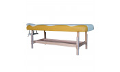 Массажный стационарный стол Dfc Nirvana, Superior, дерев. ножки, 1 секция, цвет беж.с оранж.