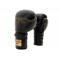 Премиальные тренировочные перчатки на шнуровке UFC (Черные 10 Oz)
