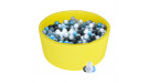 Детский сухой бассейн Kampfer Pretty Bubble (Желтый + 300 шаров голубой/серый/жемчужный/прозрачный)
