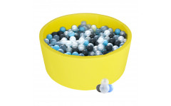 Детский сухой бассейн Kampfer Pretty Bubble (Желтый + 300 шаров голубой/серый/жемчужный/прозрачный)