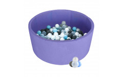 Детский сухой бассейн Midzumi Baby Beach (Сиреневый + 100 шаров голубой/серый/жемчужный/прозрачный)