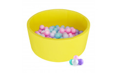 Детский сухой бассейн Kampfer Pretty Bubble (Желтый + 100 шаров розовый/мятный/жемчужный/сиреневый)