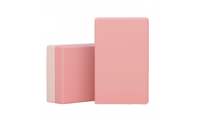 Блок для йоги и фитнеса UNIX Fit (200 г) 23 х 15 х 7 см, 1 шт, розовый (2 оттенка)